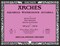 Arches Aquarelle Hot Pressed Watercolor Block 12"X16"- 140lb, 20 Sheets